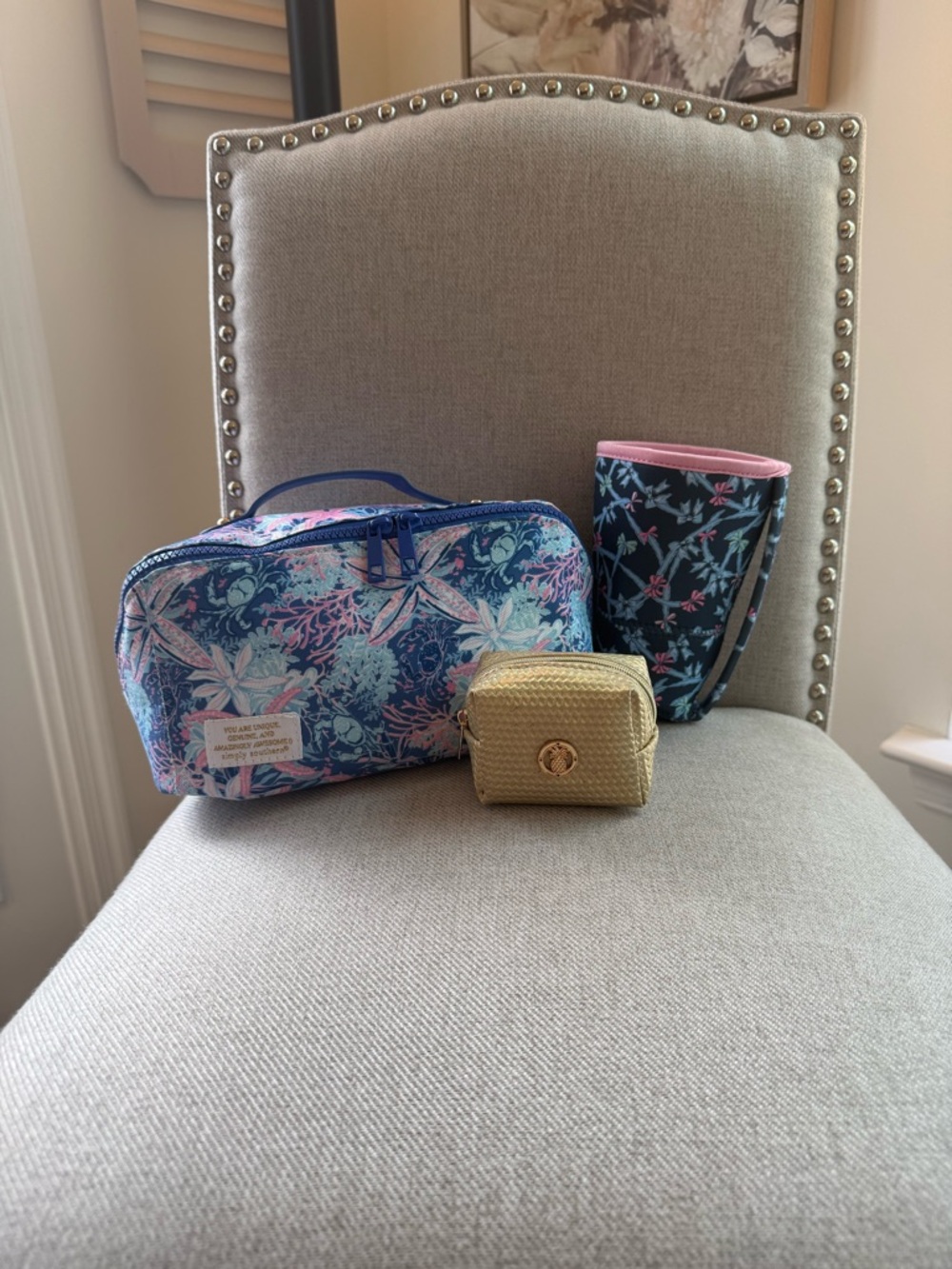 Simply Southern Travel Set - Makeup Bag, Ladies Essentials Pack and Cup Holder